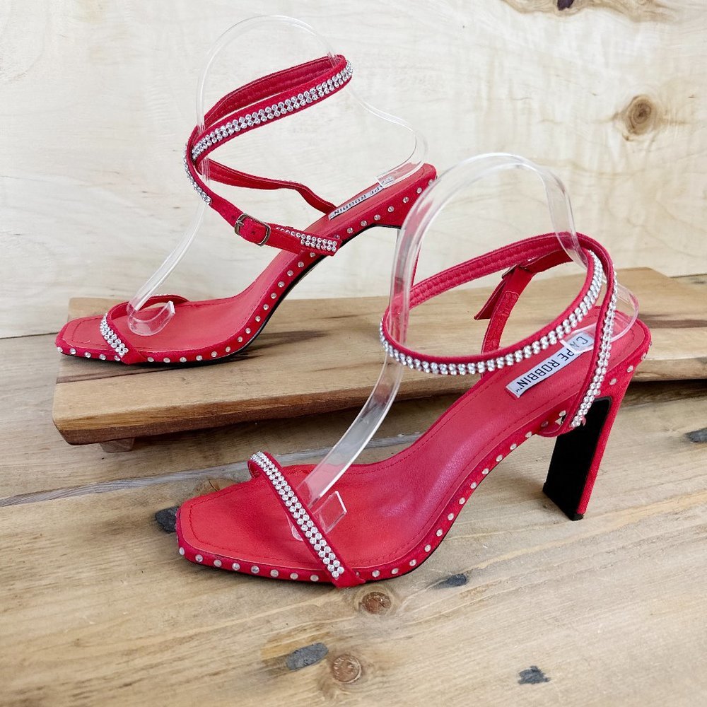 Cape Robbin‎ Hollywood size 101 Red Crystal sandal with 4 1/2 inch heel
